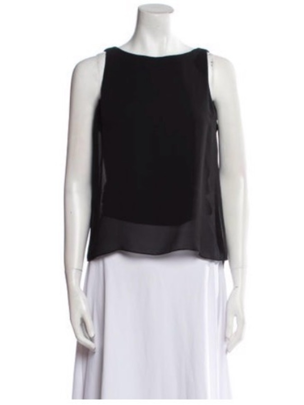 Alice + Olivia Black Sleeveless Chiffon Shell Top